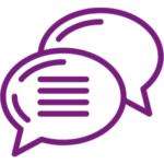 Speech bubbles to represent language