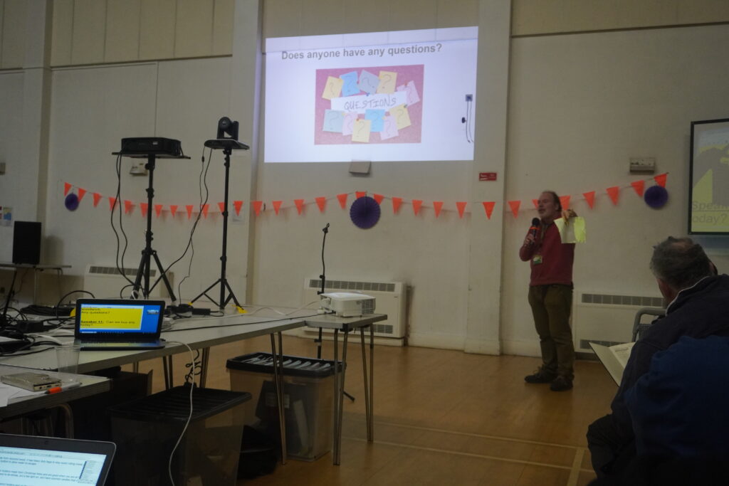Duncan taking questions from the audience