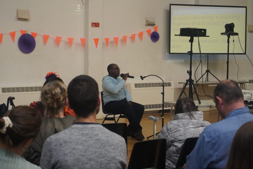 Sedley Wilson performing his poem