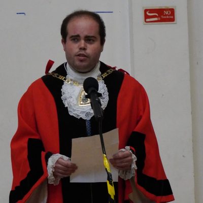 Mayor of Bromley reading his poem
